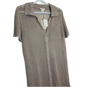 NEW W/ Tag Haute Hippie Women's Medium Tan Knit Dress Coverup Swim Beach